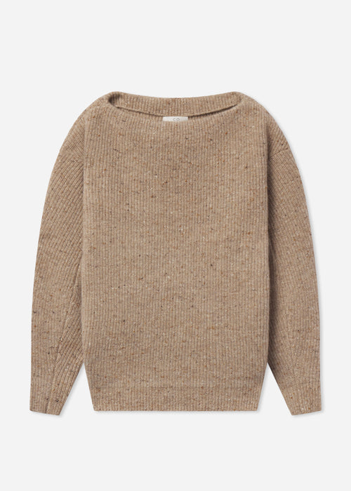 Boatneck Sweater in Cashmere Blend - Antelope, image 4 of 4