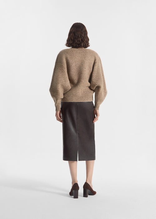 Boatneck Sweater in Cashmere Blend - Antelope, image 3 of 4