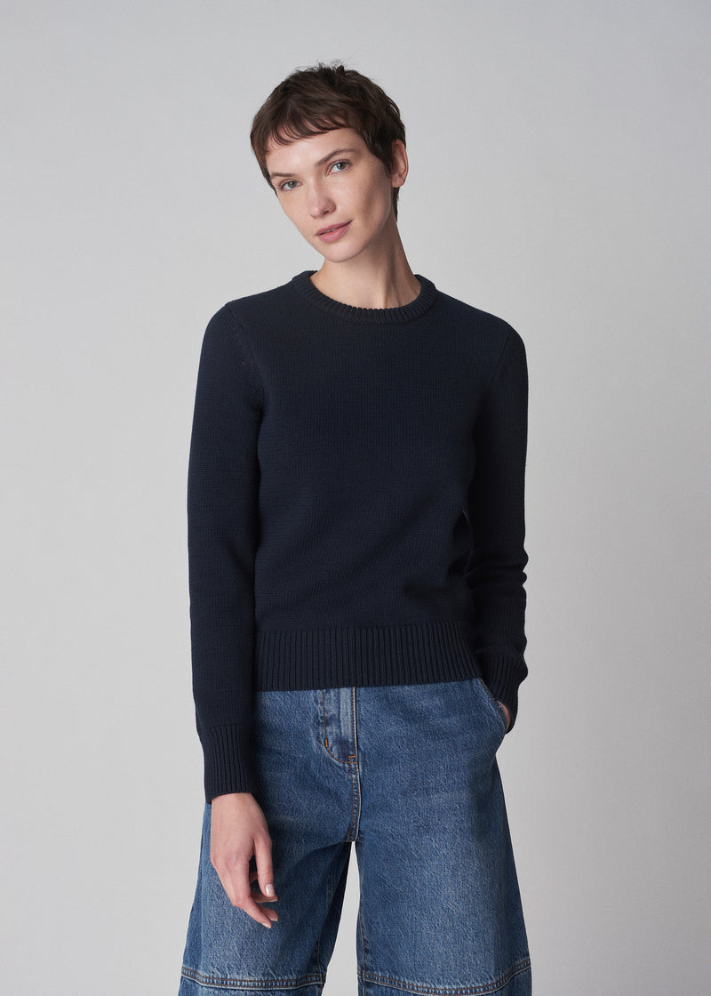 Classic Crew in Cotton Knit - Navy - CO