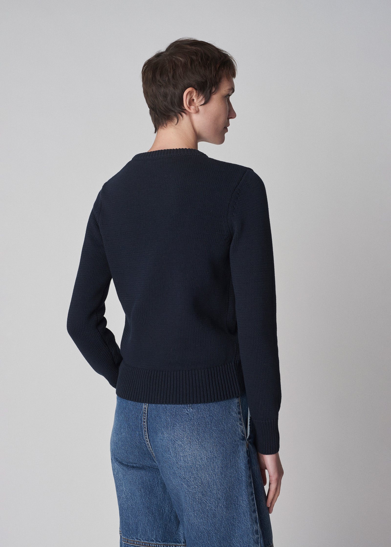 Classic Crew in Cotton Knit - Navy - CO Collections