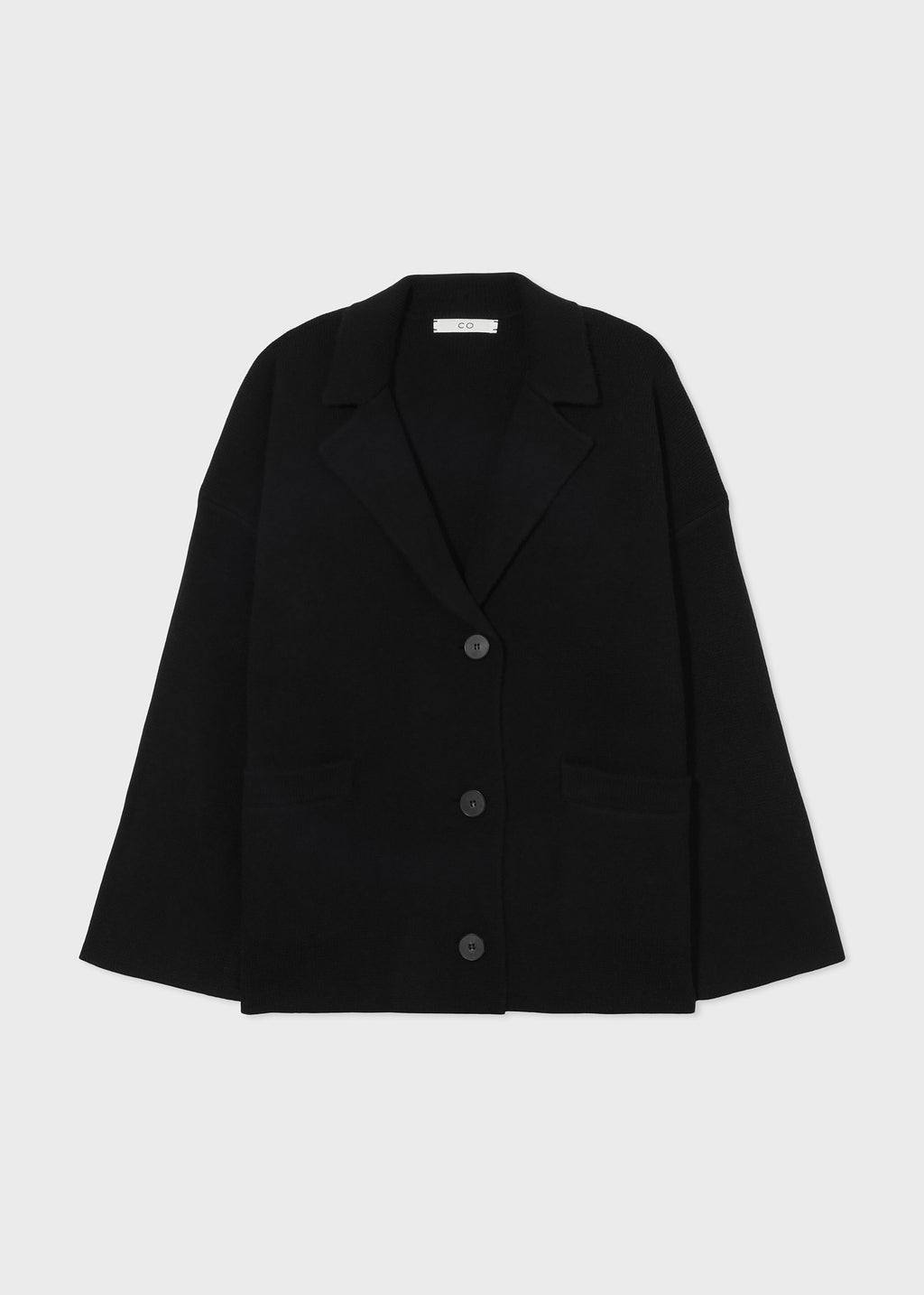 Blazer Cardigan in Felted Wool Cashmere  -Black - CO