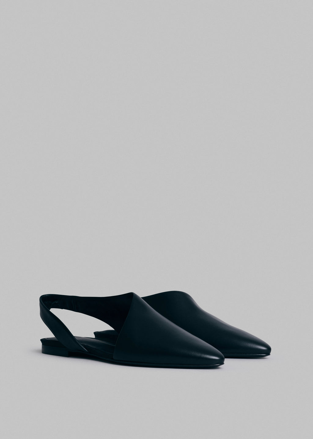 Slingback Flat in Leather - Black - CO