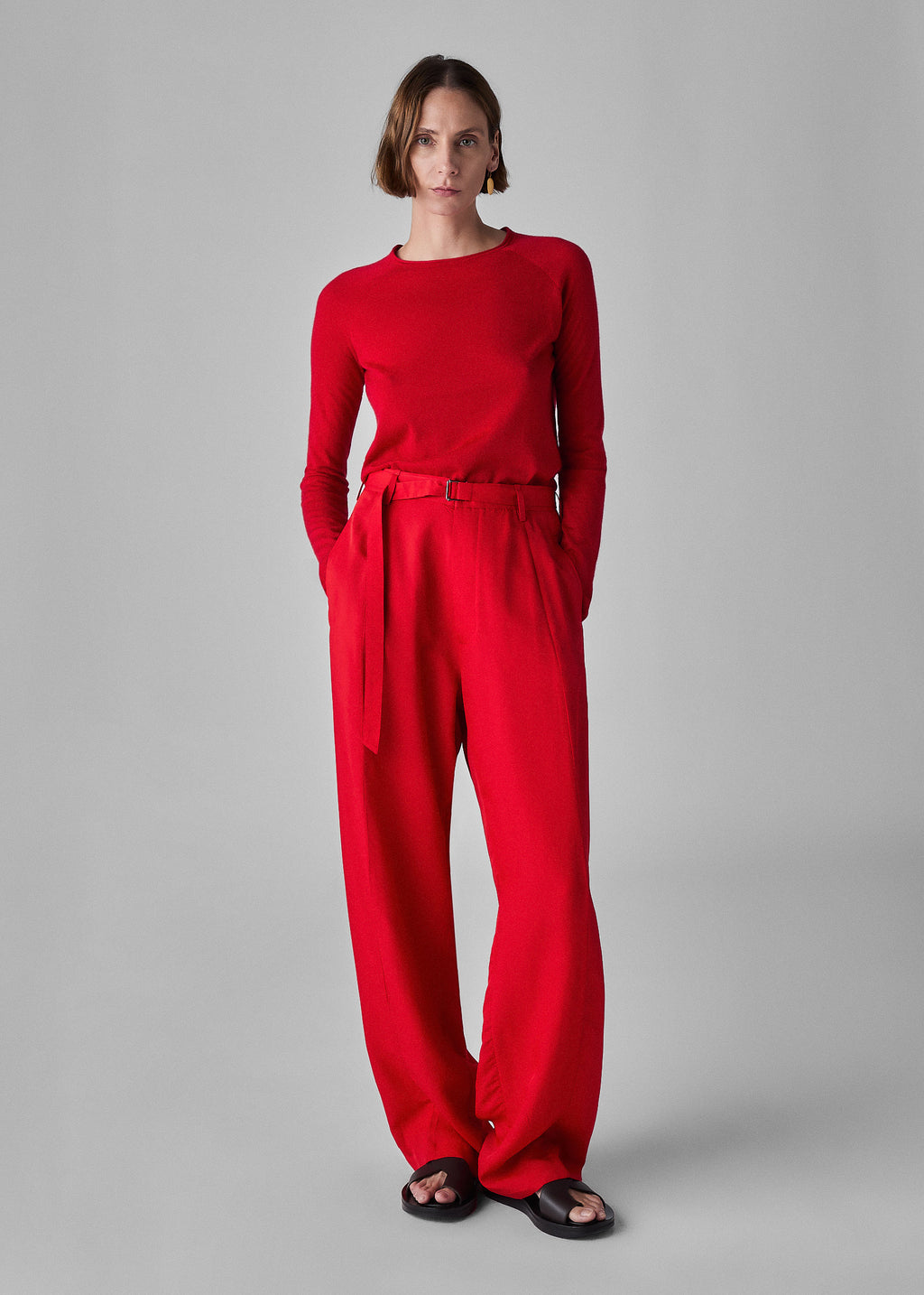 Drop Waist Evening Trouser - Red - CO