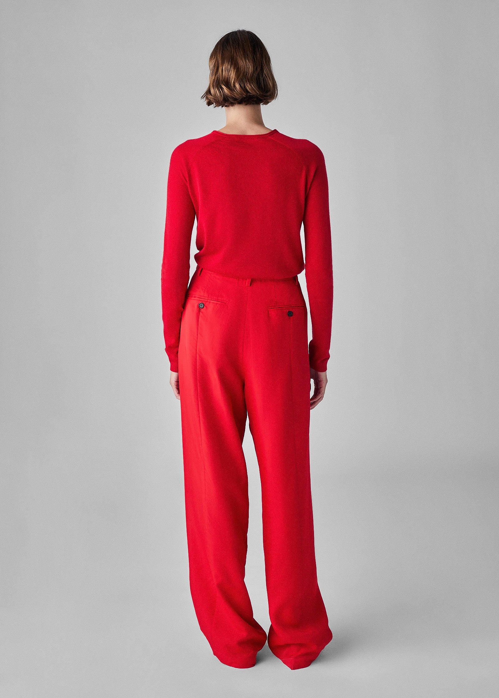 Drop Waist Evening Trouser - Red