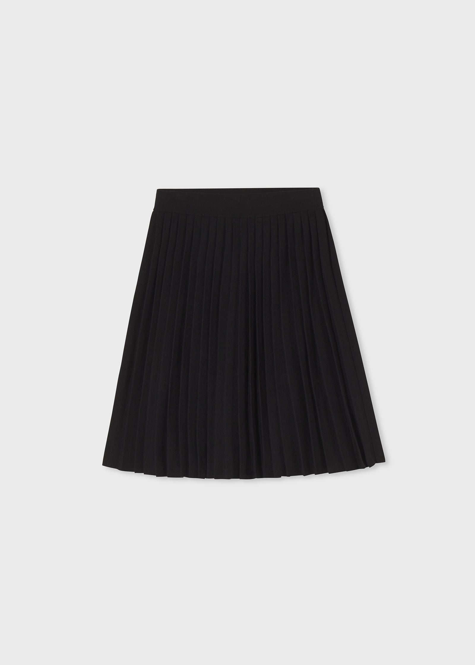 Pleated Skirt in Viscose Knit - Black - CO Collections