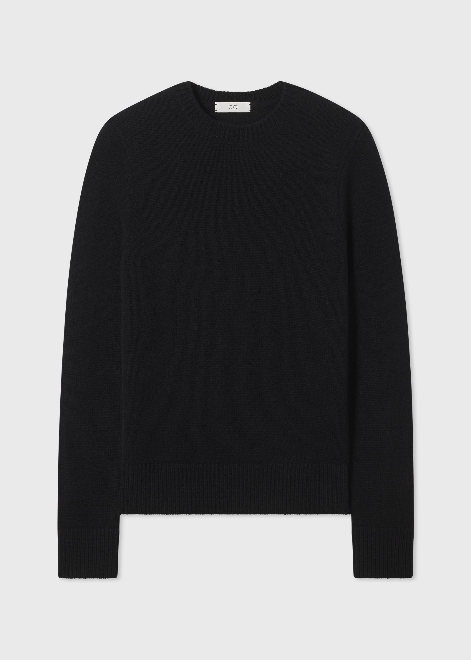 Classic Crew Sweater  in Cashmere - Black