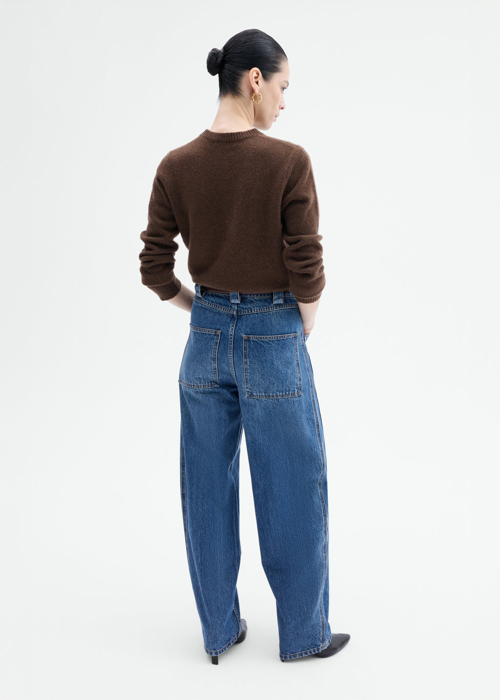 Crew Sweater in Cashmere - Brown - CO