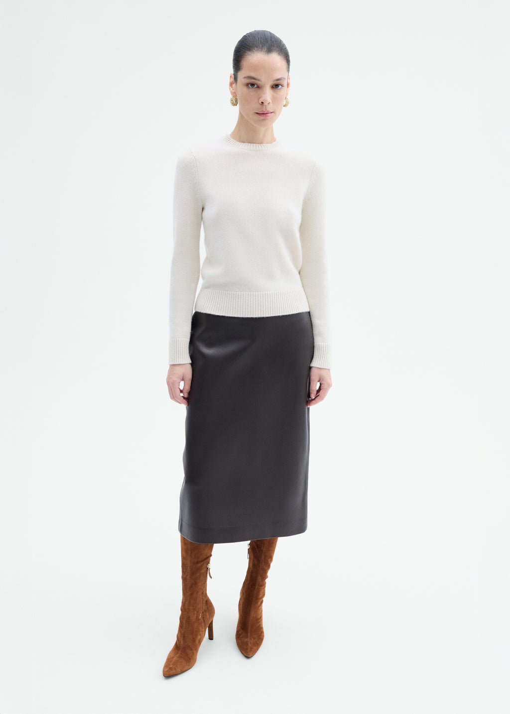 Crew Sweater in Cashmere - Wheat - CO