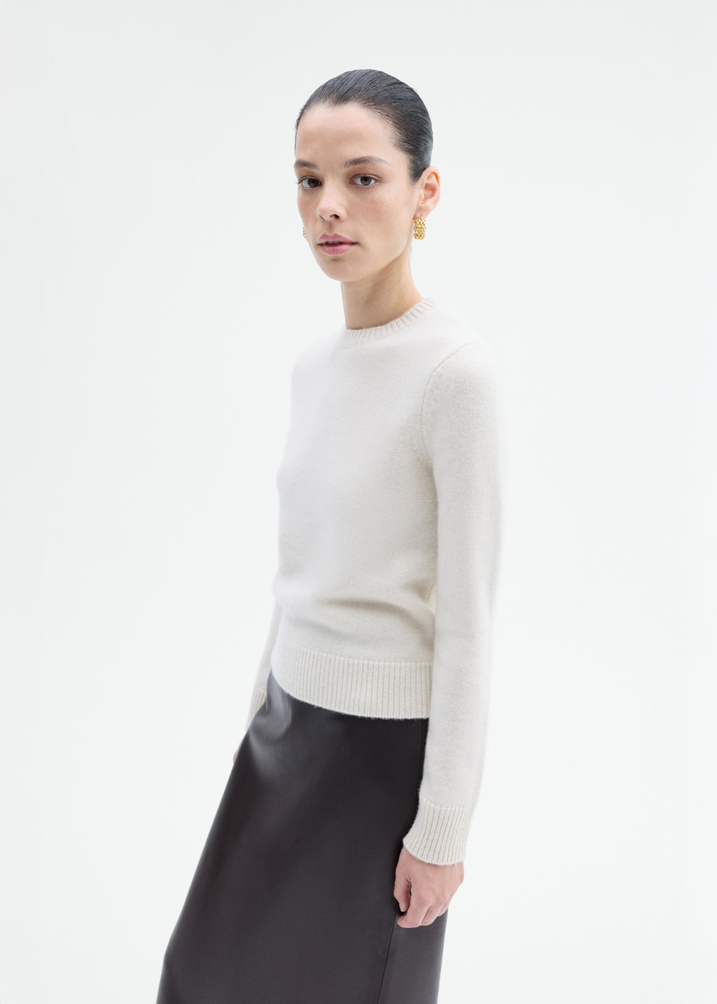 Crew Sweater in Cashmere - Wheat - CO