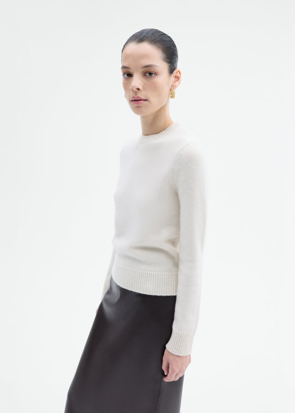 Crew Sweater in Cashmere - Wheat - CO