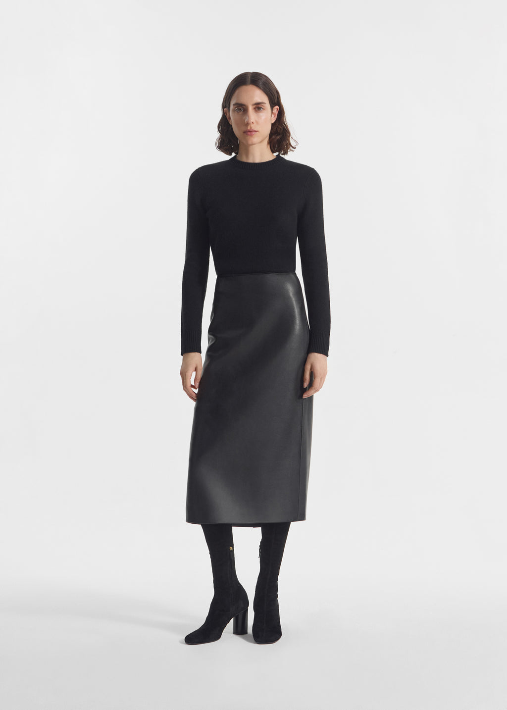 Crew Sweater in Cashmere - Black - CO