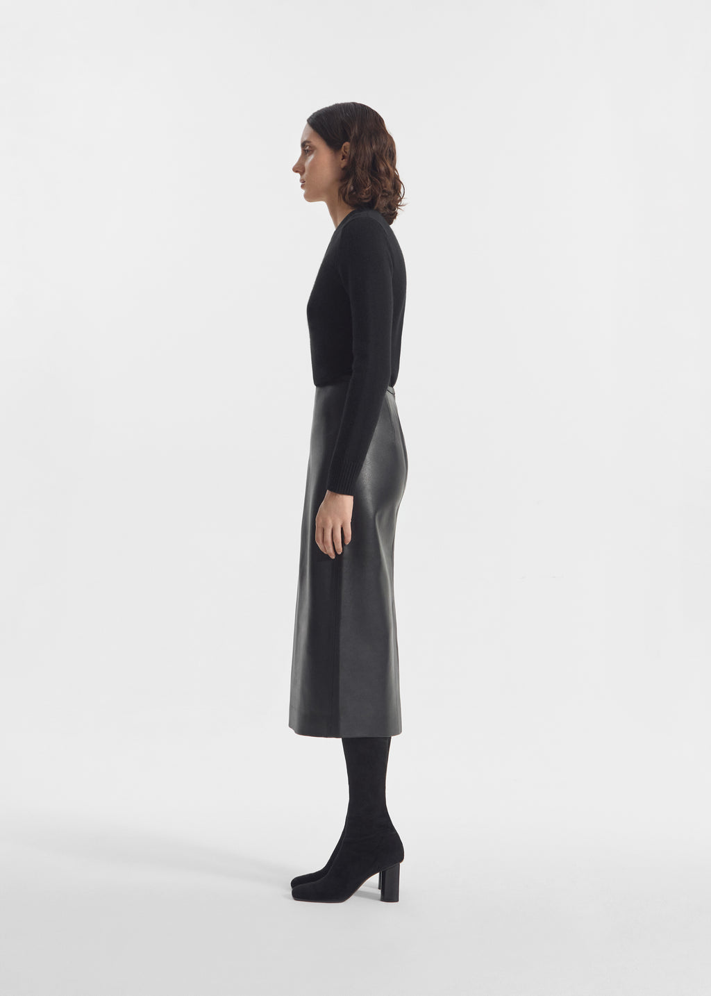 Crew Sweater in Cashmere - Black - CO