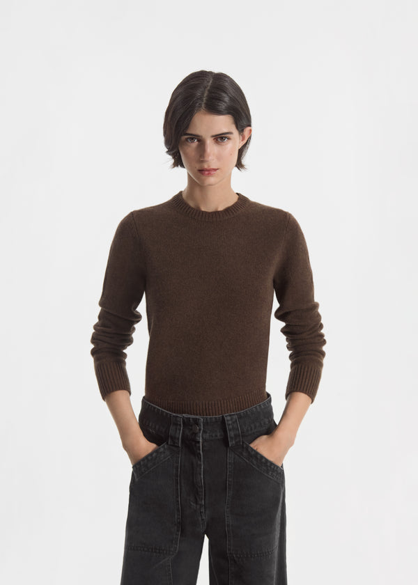 Crew Sweater in Cashmere - Brown - CO