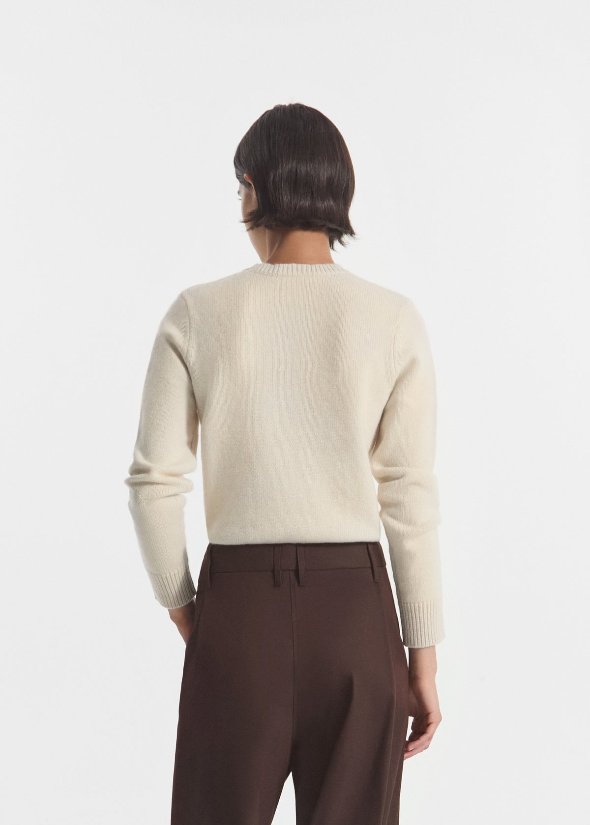 Crew Sweater in Cashmere - Wheat, image 2 of 3