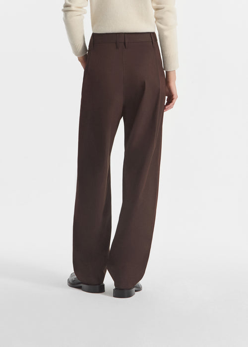 Wide Leg Pleated Pant in Linen - Chocolate, image 3 of 4