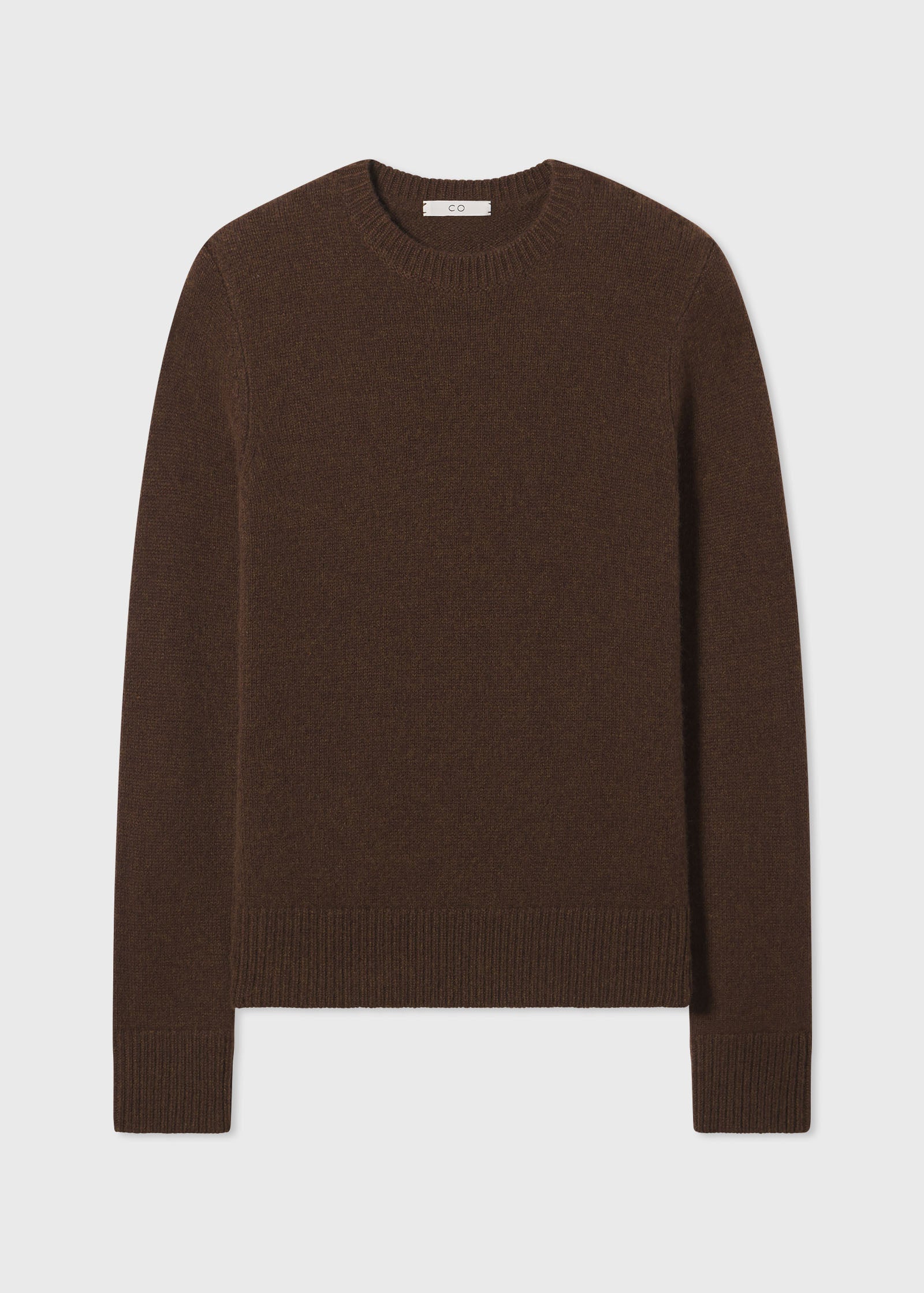 Long Sleeve Crew  in Cashmere - Brown - CO Collections