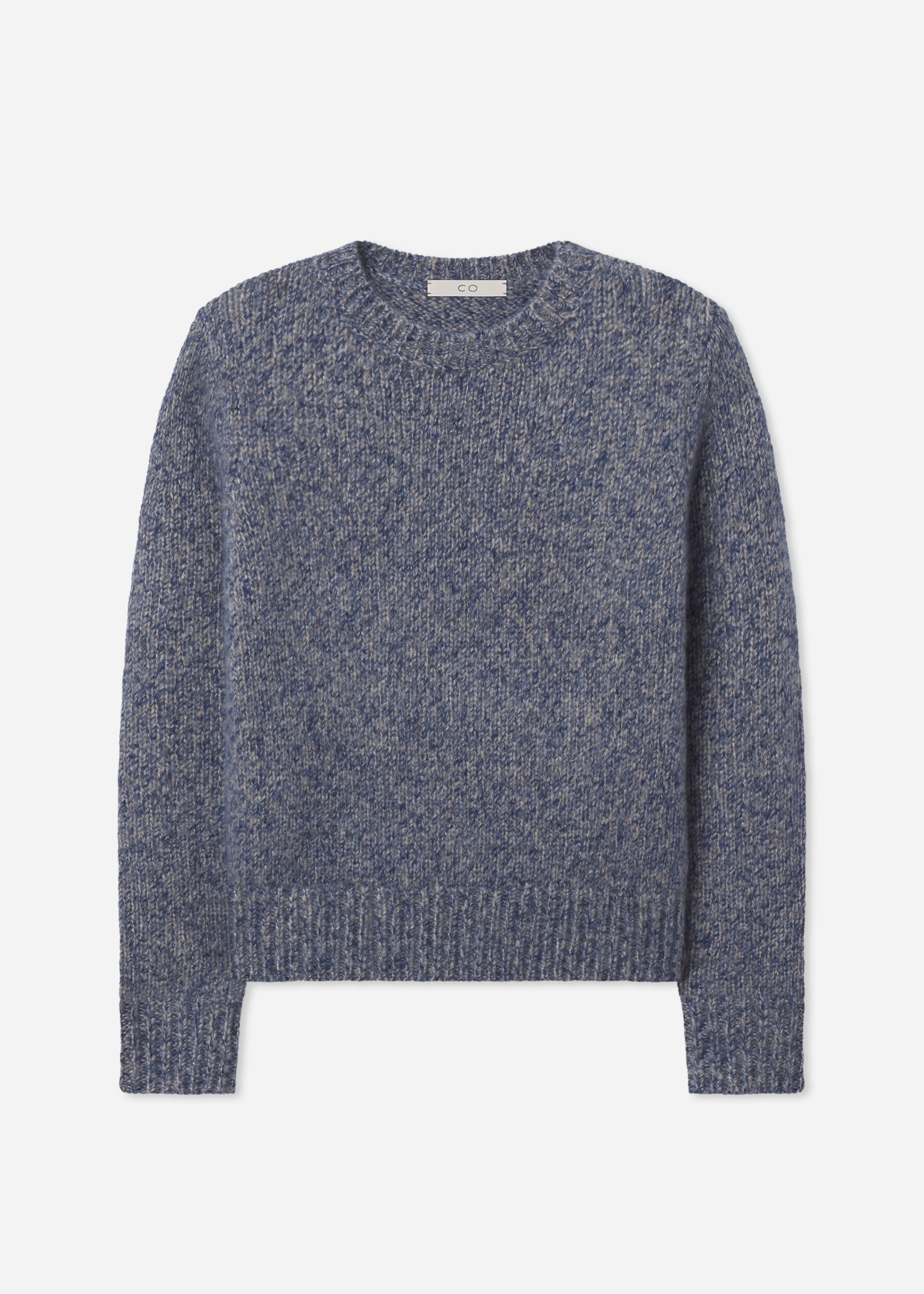 Long Sleeve Crewneck in Cashmere - Blue Melange