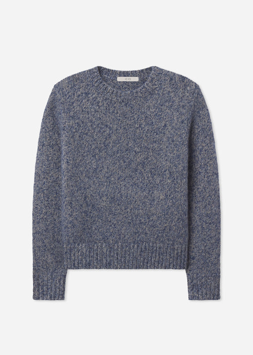 Long Sleeve Crewneck in Cashmere - Blue Melange, image 5 of 5
