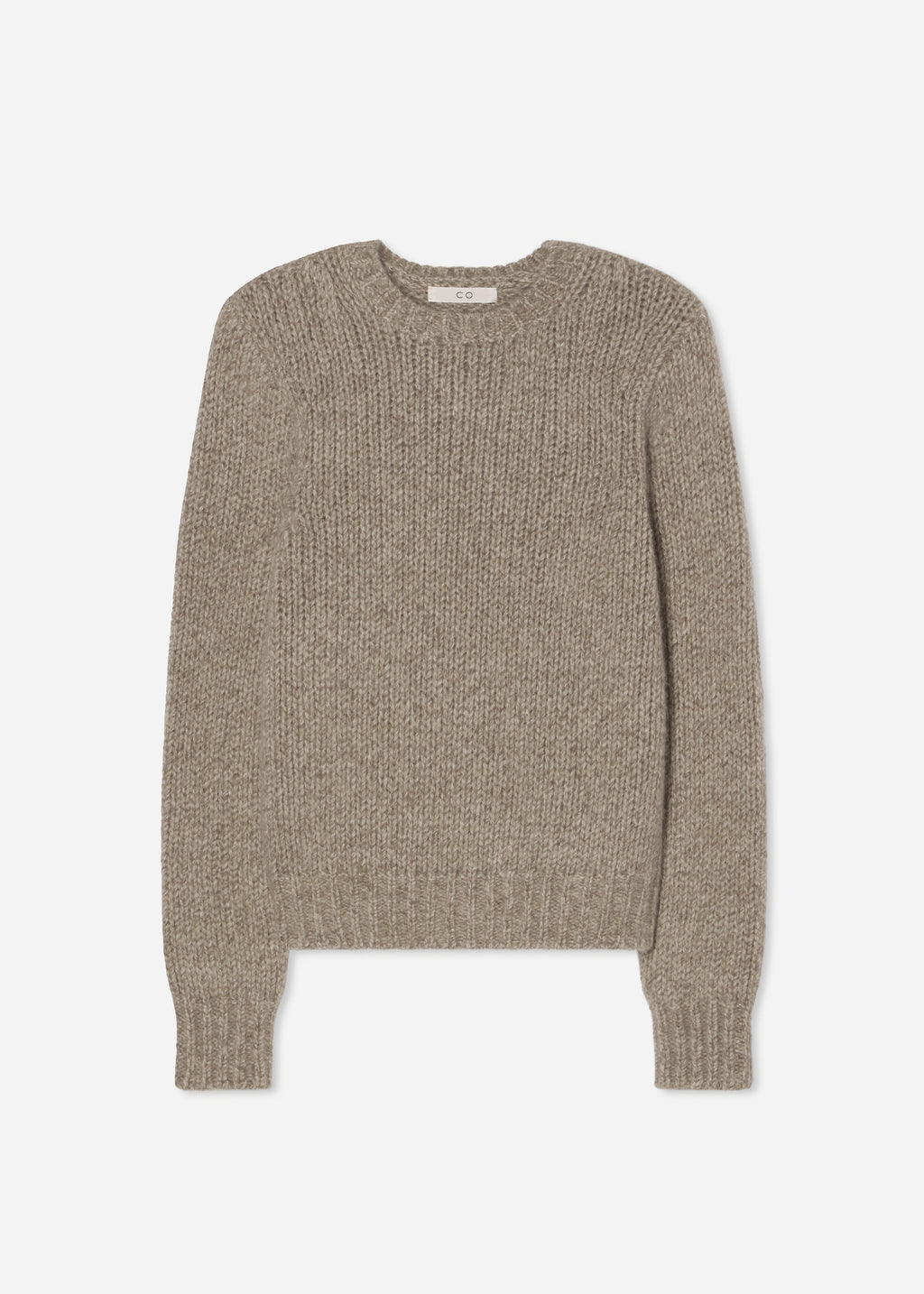 Fitted Crew Sweater in Cashmere - Hickory - CO