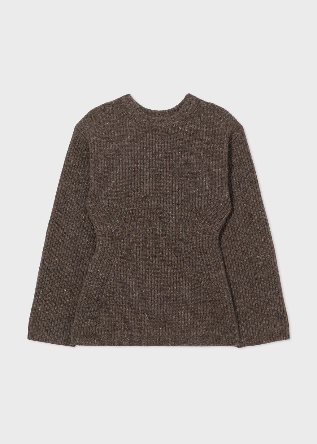 Hourglass Sweater in Tweed Knit - Brown Melange - CO