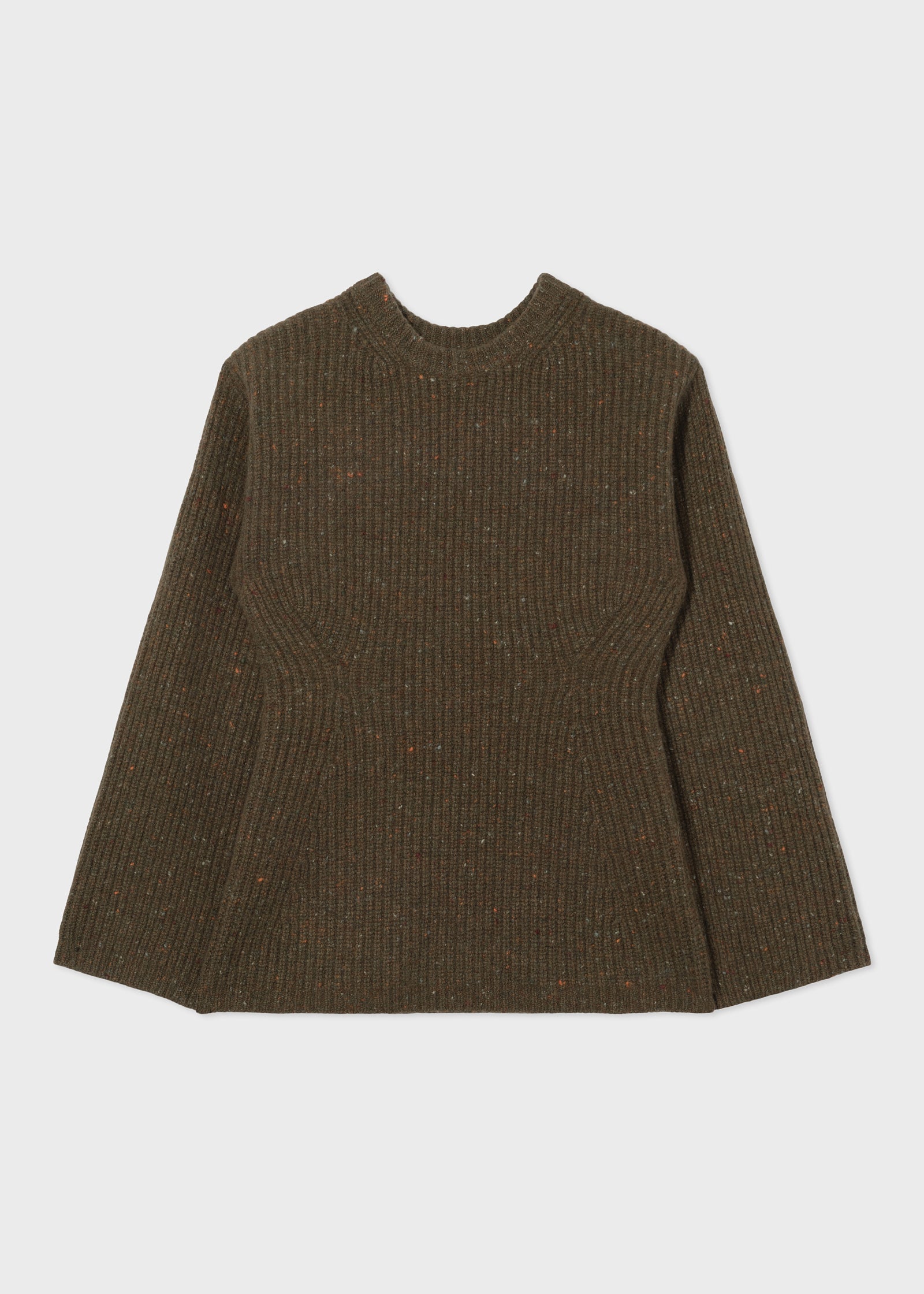 Hourglass Sweater in Tweed Knit - Green Melange