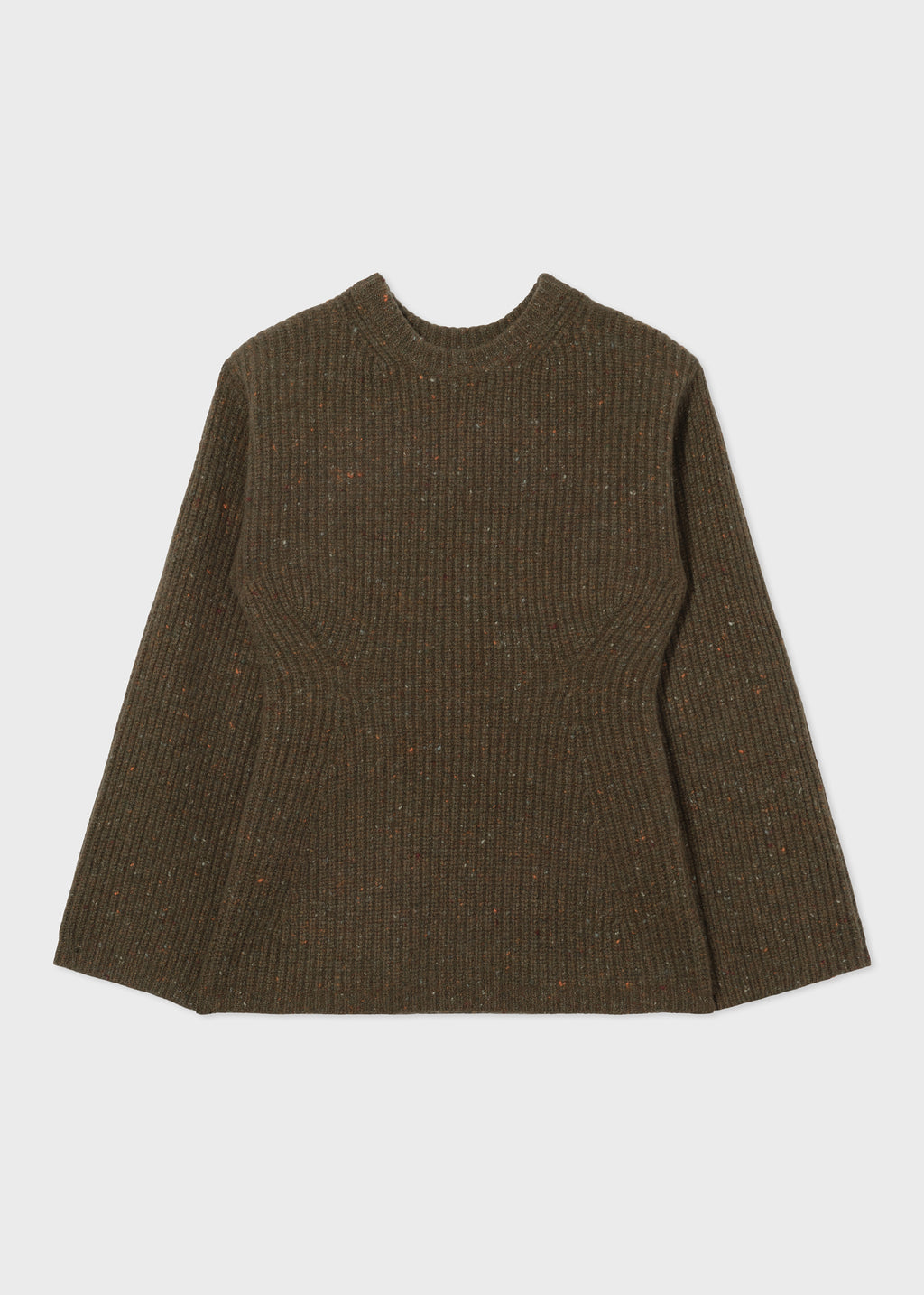 Hourglass Sweater in Tweed Knit - Green Melange - CO