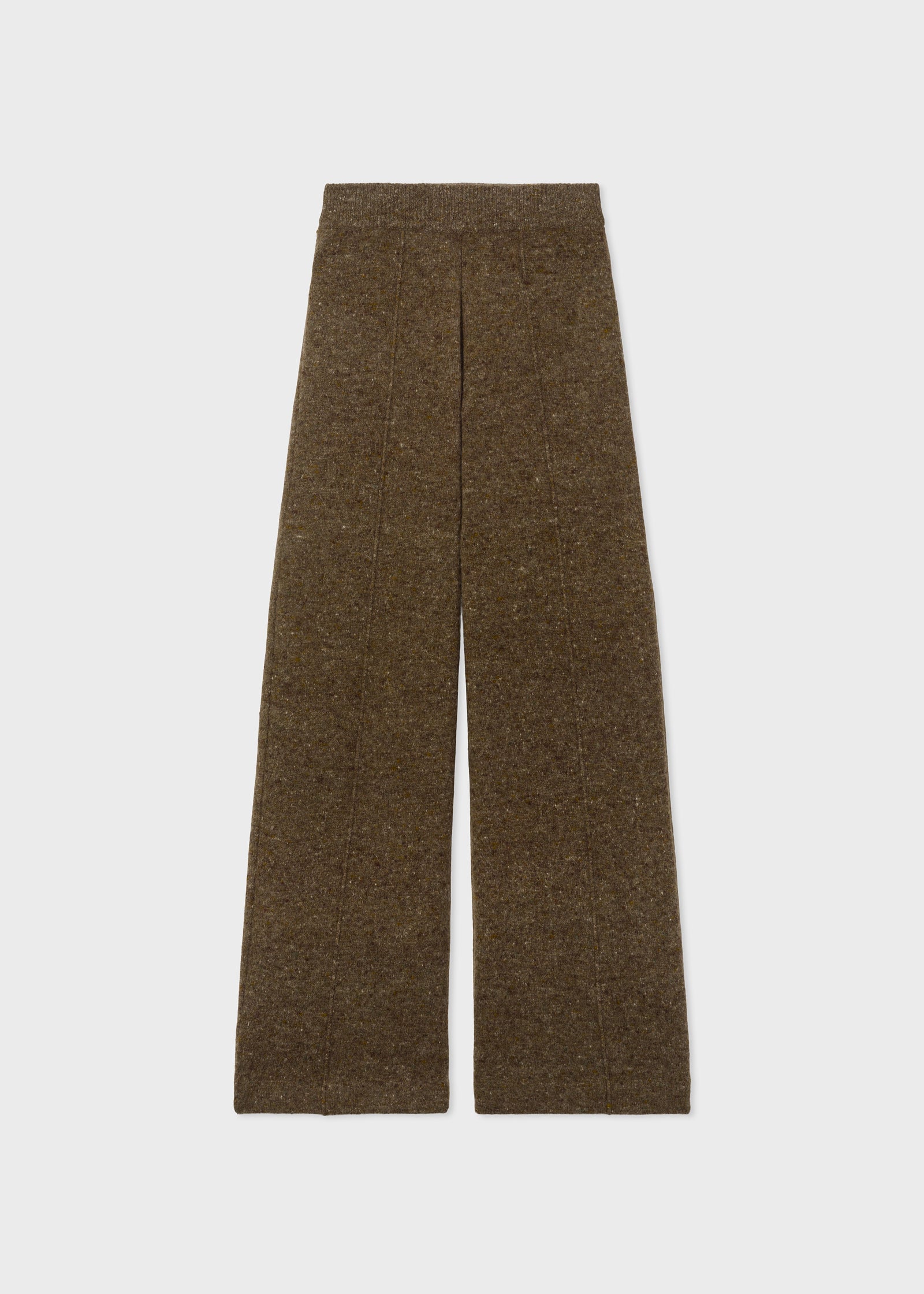 Pull Up Pant in Tweed Knit - Brown Melange