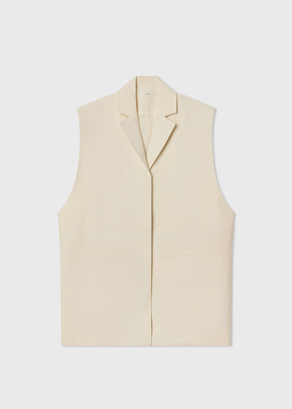 Drop Armhole Gilet in Linen - Pearl - CO