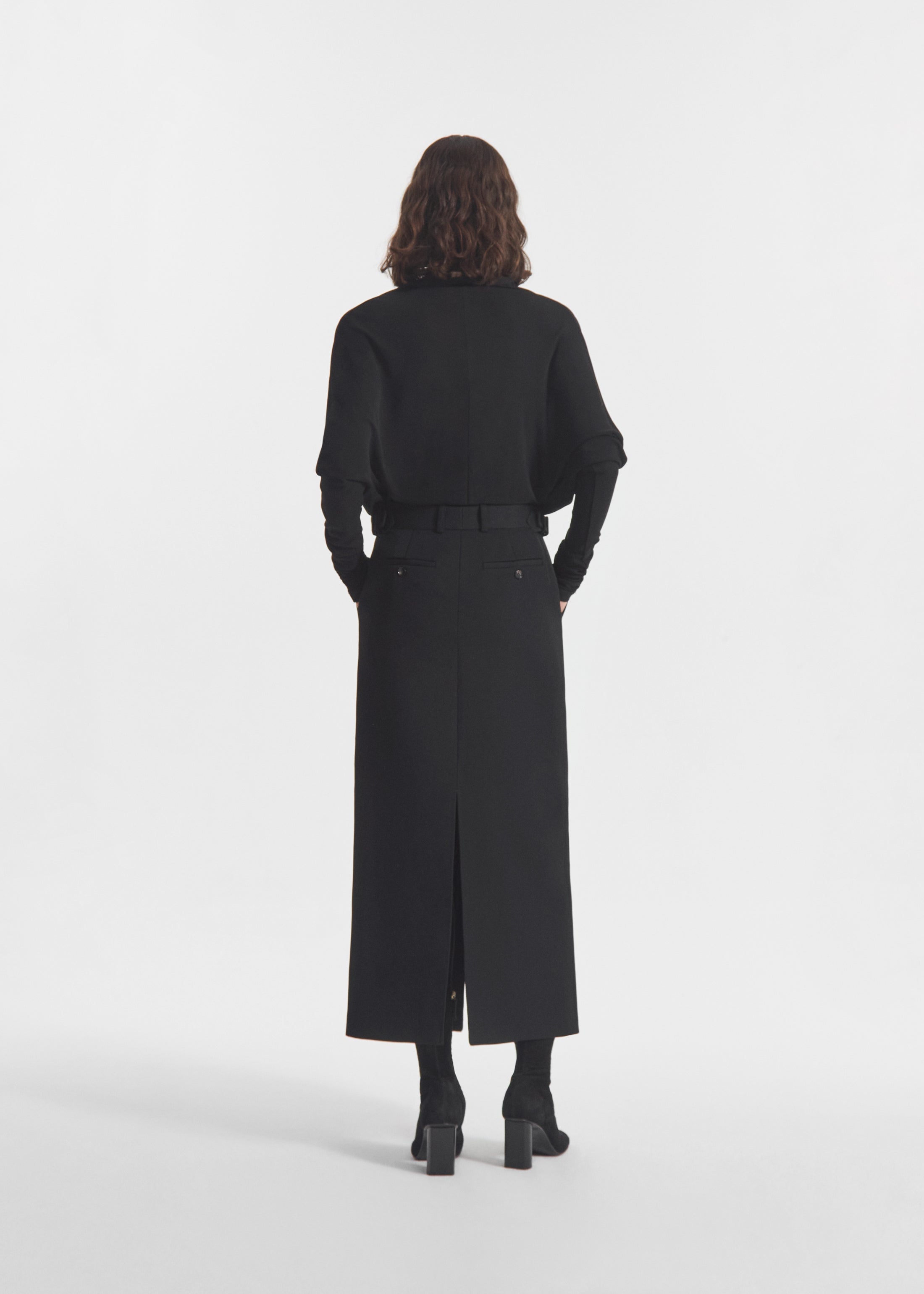 Gathered Bodysuit in Jersey - Black, image 2 of 5