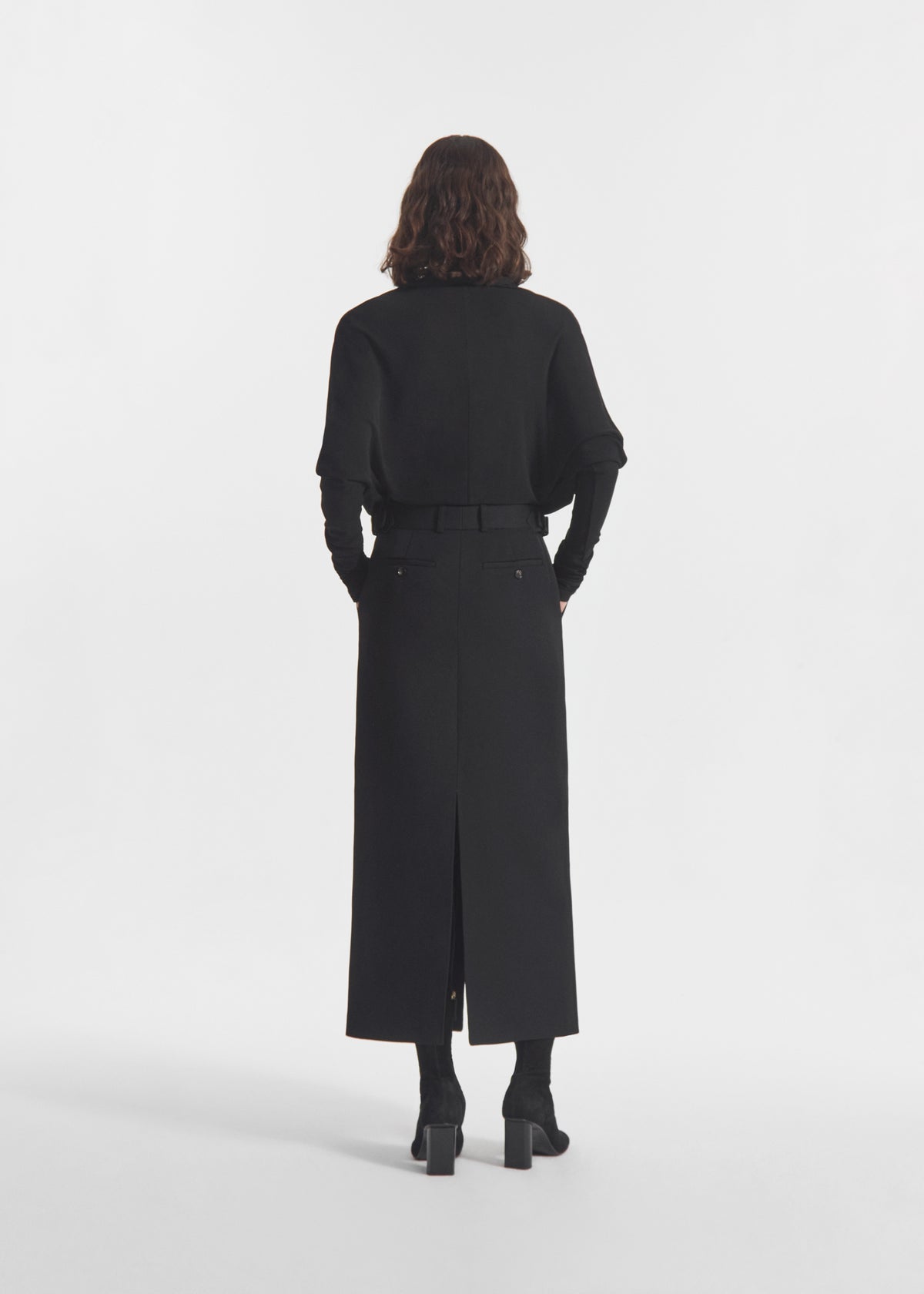 Gathered Bodysuit in Jersey - Black, image 2 of 5