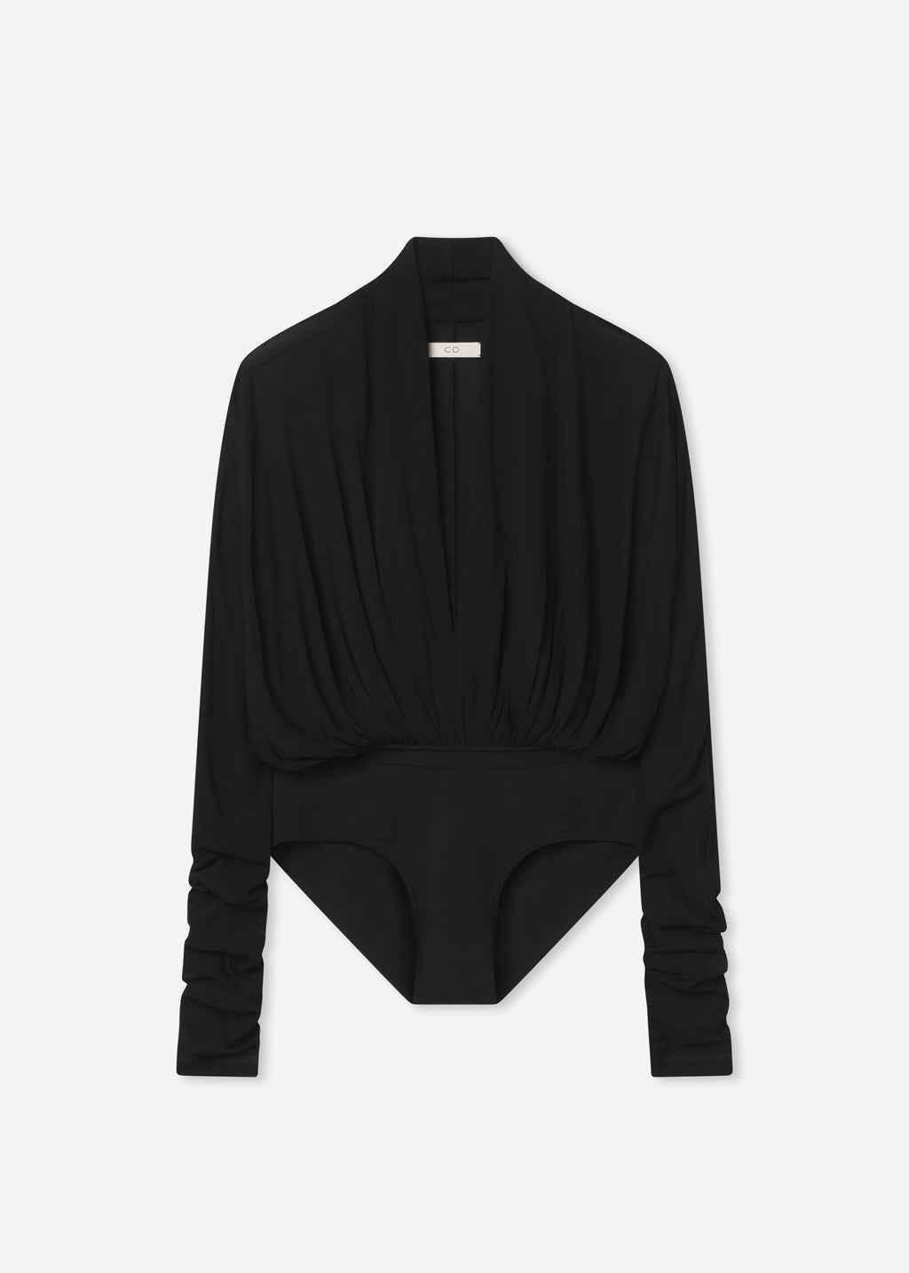 Gathered Bodysuit in Jersey - Black, image 5 of 5