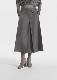 Front Pocket Skirt in Wool Cashmere - Grey Melange