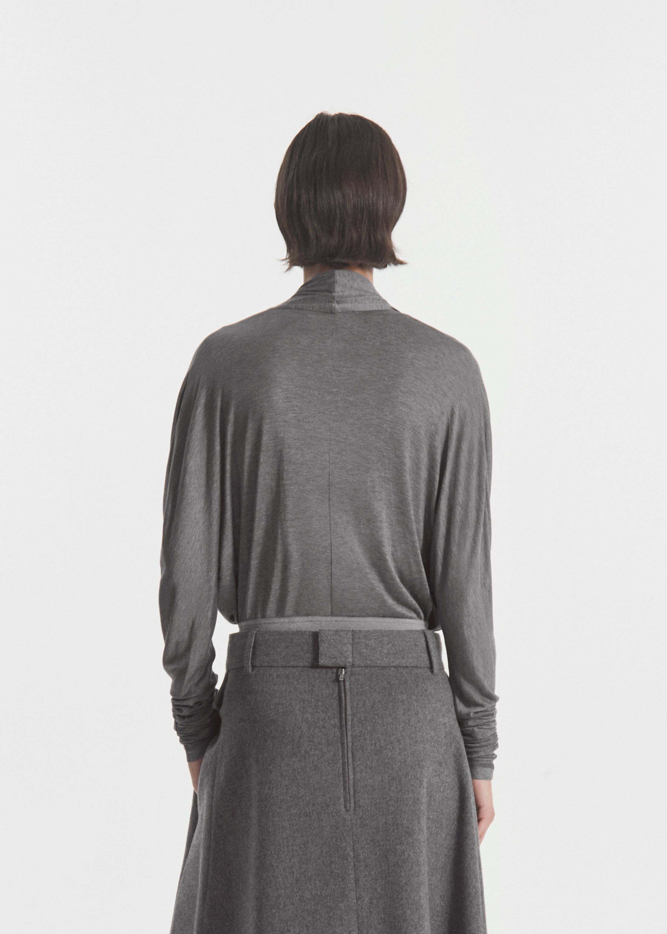 Gathered Bodysuit in Jersey - Grey, image 4 of 5