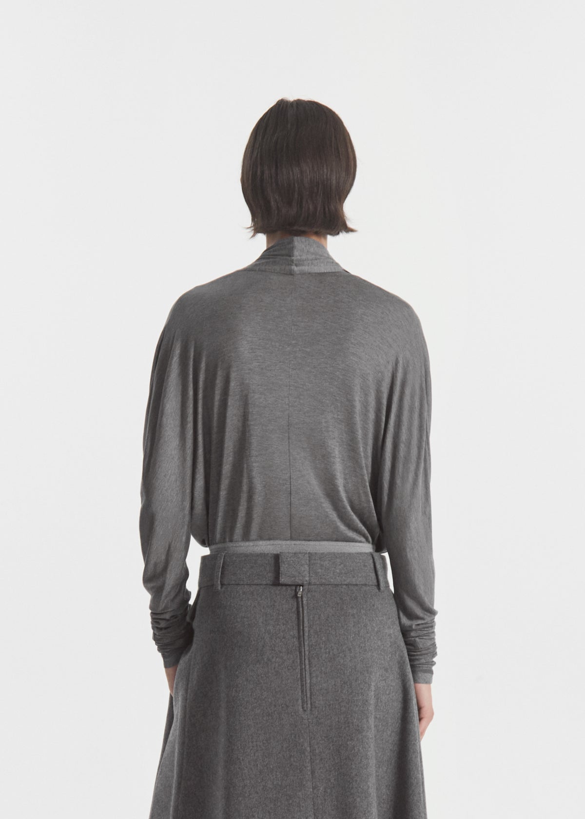 Gathered Bodysuit in Jersey - Grey, image 4 of 5