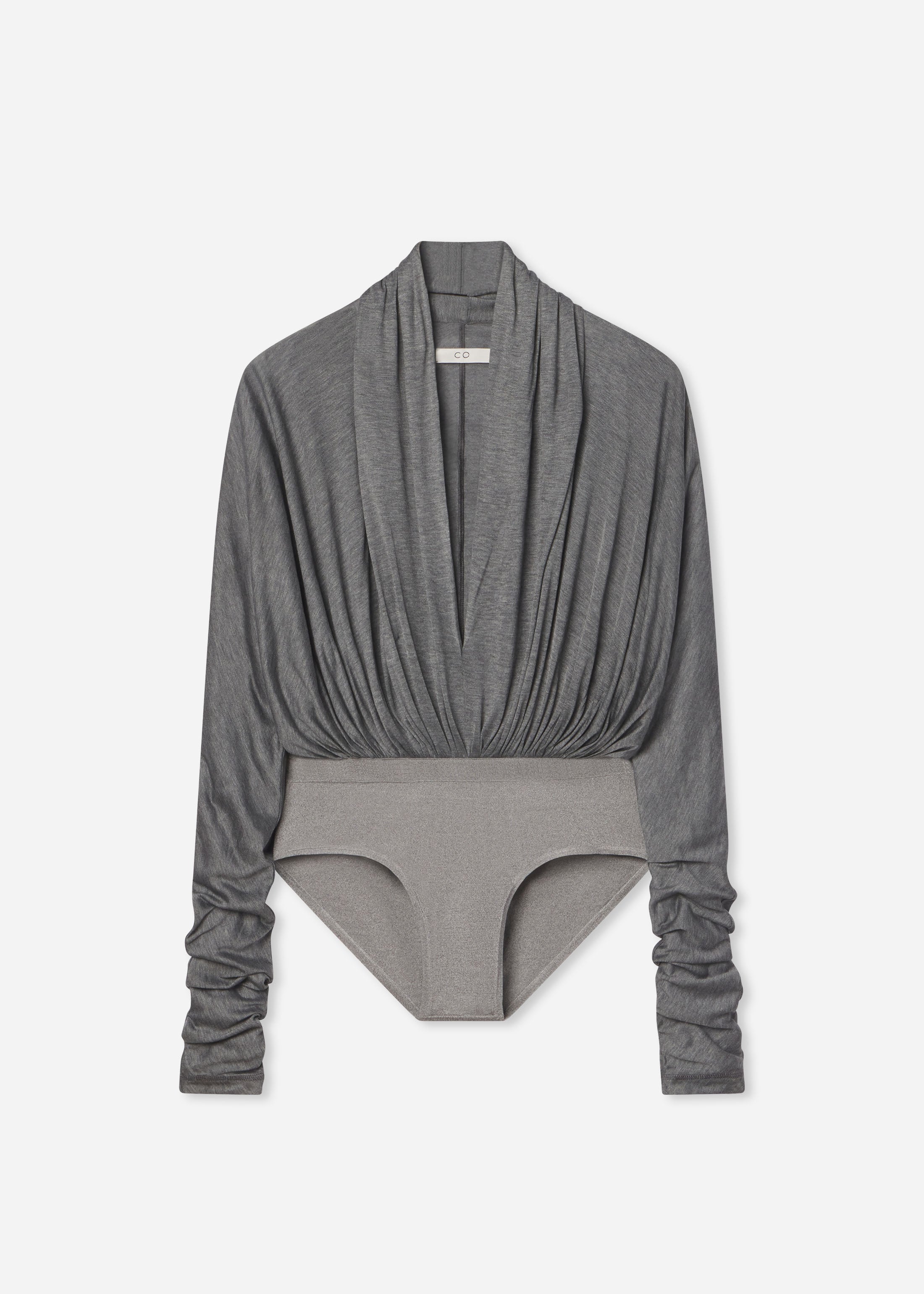 Gathered Bodysuit in Jersey - Grey, image 5 of 5