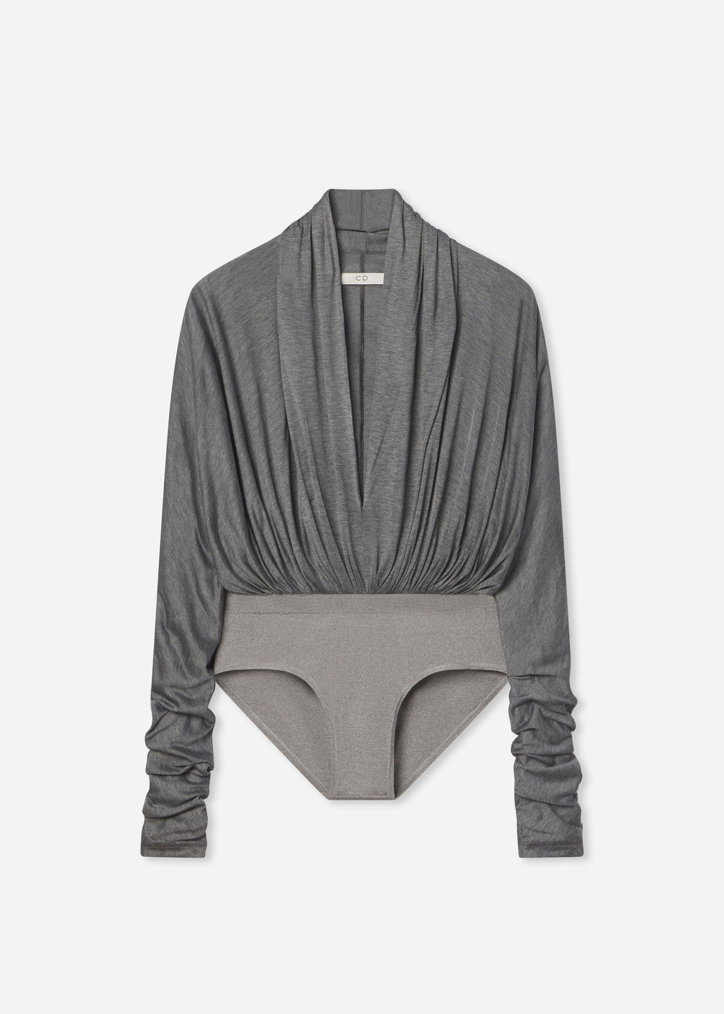 Gathered Bodysuit in Jersey - Grey, image 5 of 5