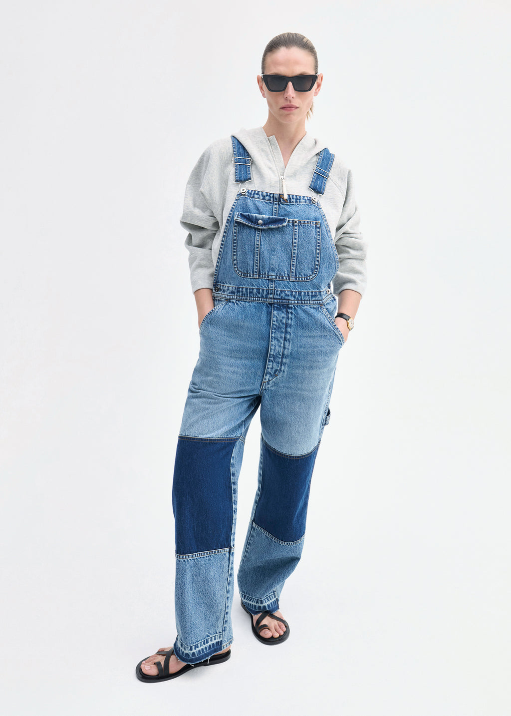 Patchwork Denim Overall - Indigo - CO