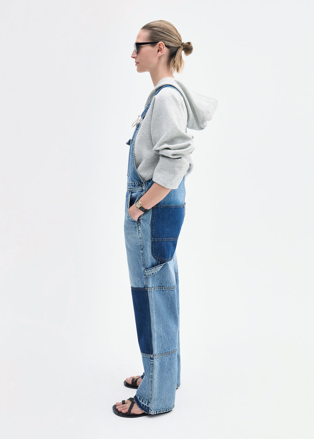 Patchwork Denim Overall - Indigo - CO