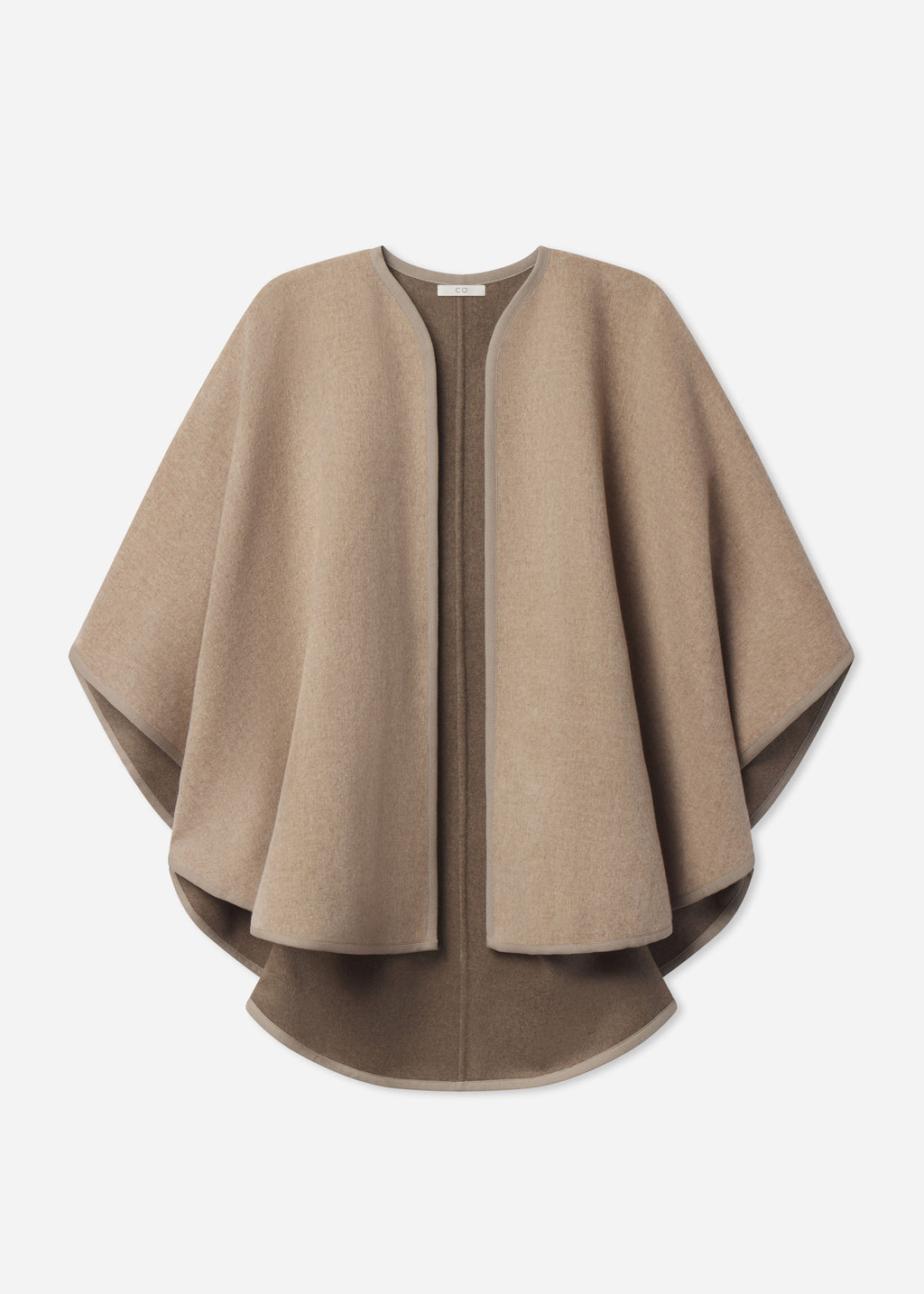 Draped Cape in Wool Cashmere - Taupe, image 6 of 6