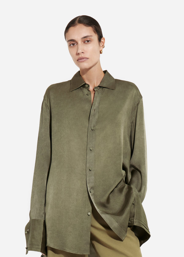 Mens Collared Shirt in Viscose - Jade - CO