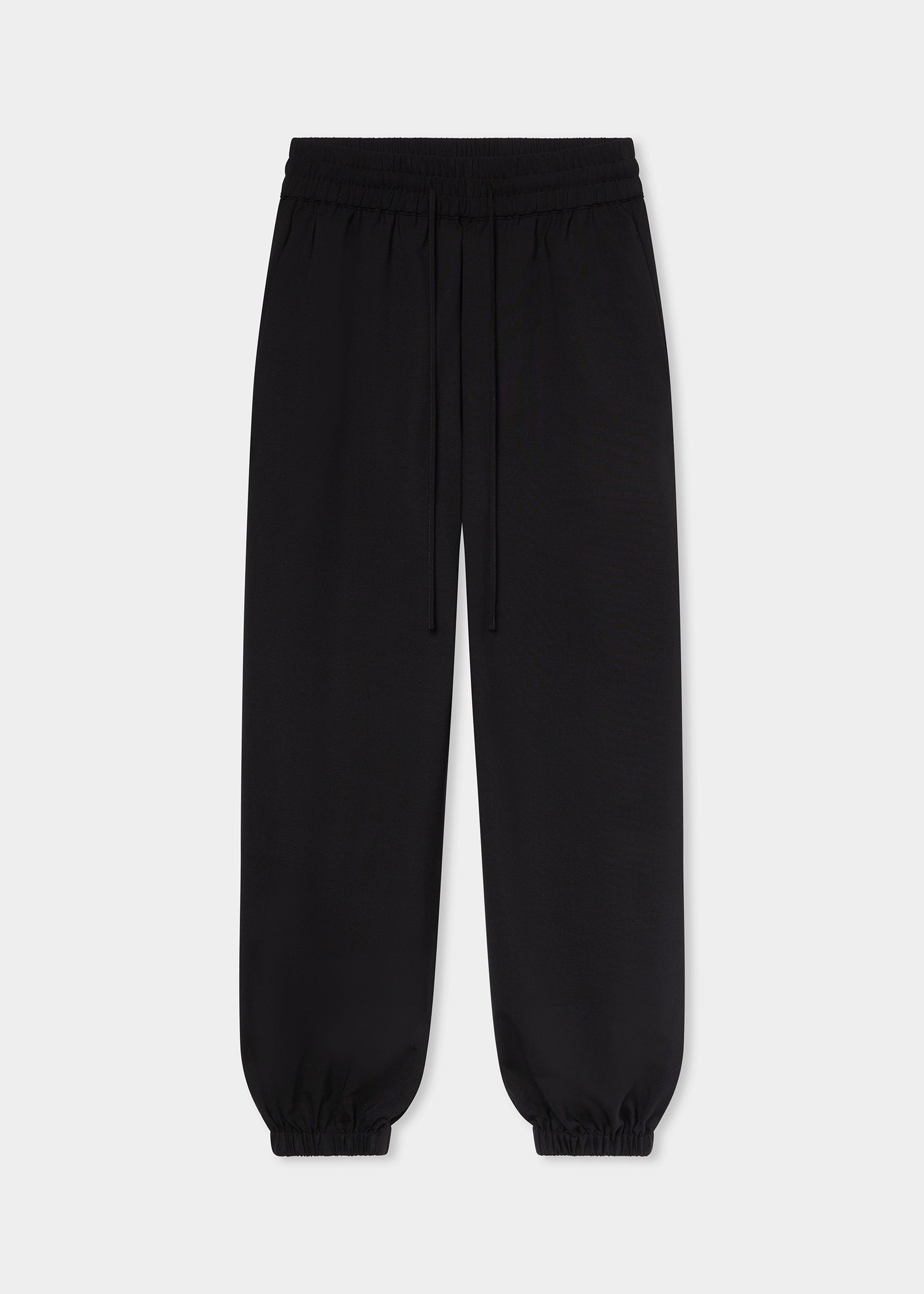 Jogger Pant in Stretch Wool Suiting - Black