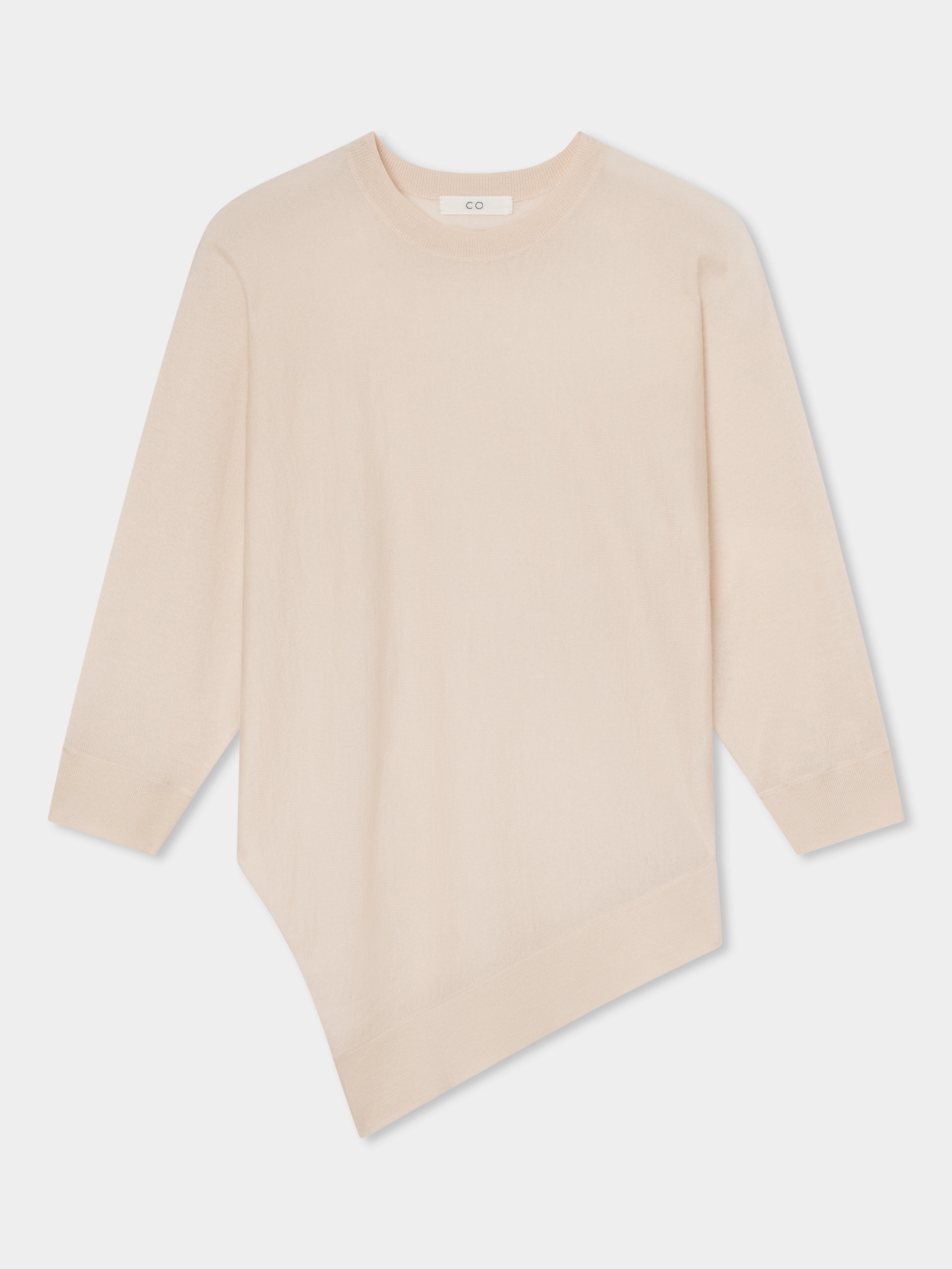 Draped Knit Top in Fine Cashmere  - Pink