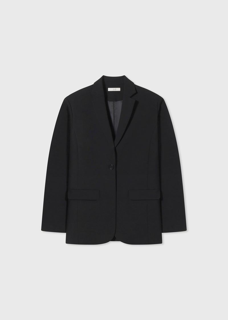 Boxy Jacket in Virgin Wool - Black - CO