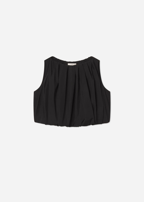 Bubble Top in Cotton Poplin - Black - CO