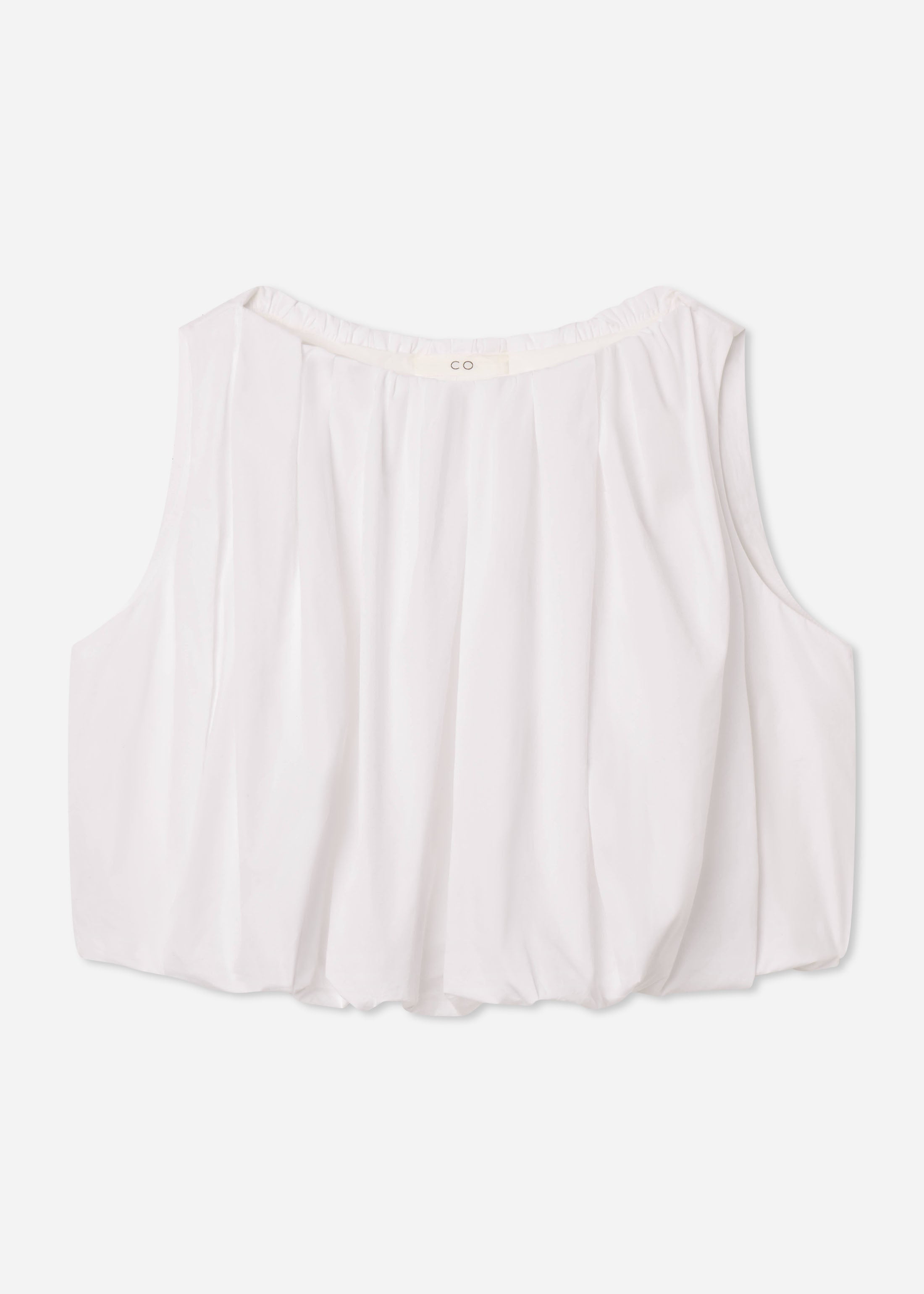 Bubble Top in Cotton Poplin - White