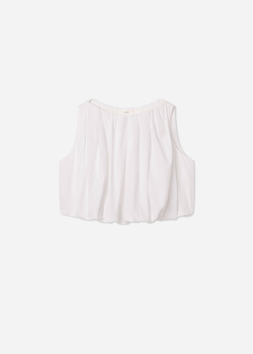 Bubble Top in Cotton Poplin - White, image 4 of 4