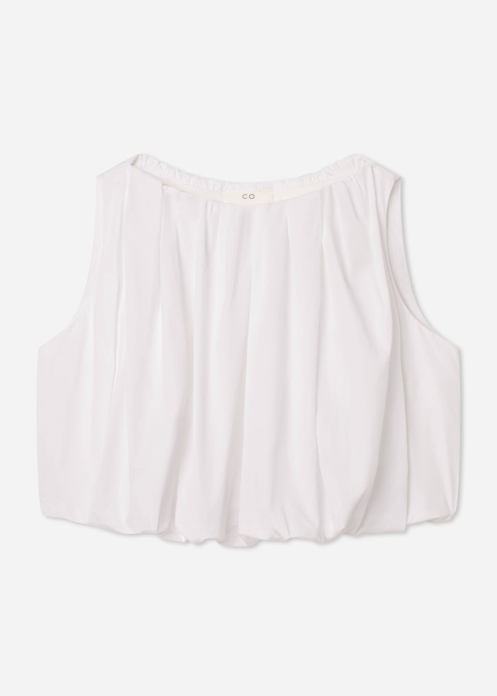 Bubble Top in Cotton Poplin - White - CO