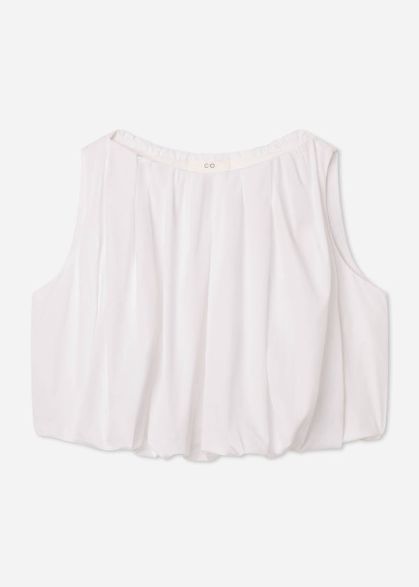 Bubble Top in Cotton Poplin - White - CO