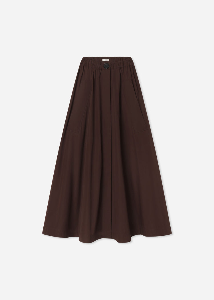 Parachute Skirt in Cotton Poplin - Chocolate, image 4 of 4