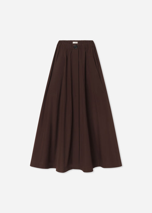 Parachute Skirt in Cotton Poplin - Chocolate, image 4 of 4
